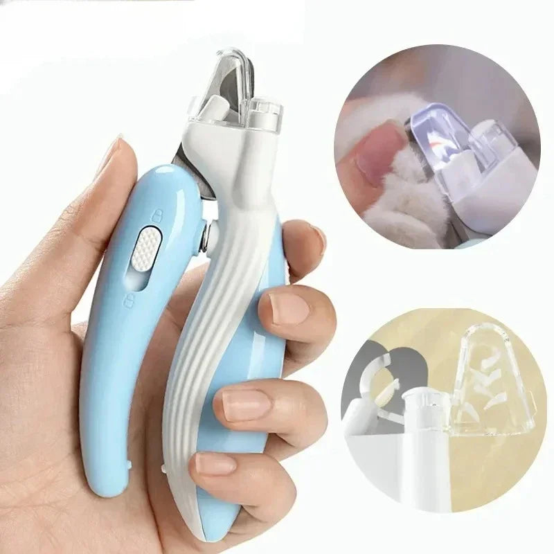 Safe Pet Nail Clippers with LED Light,Professional Claw Grooming Scissors Trimmer for Dogs Cats Rabbits,Stainless Steel Portable